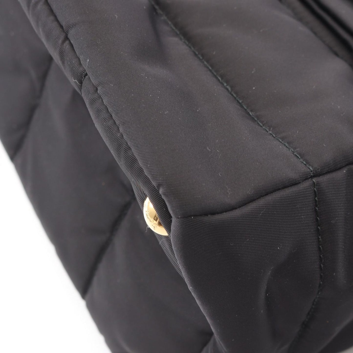 Prada Handbag Tessuto Bomber Ribbon 2-Way Black Nylon Leather — view 6
