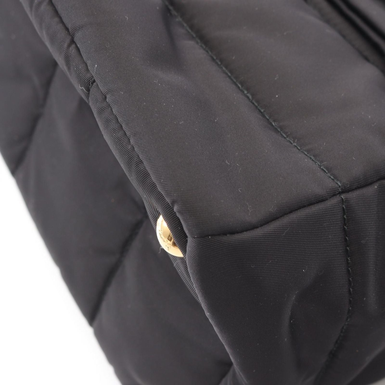 Prada Handbag Tessuto Bomber Ribbon 2-Way Black Nylon Leather — view 6