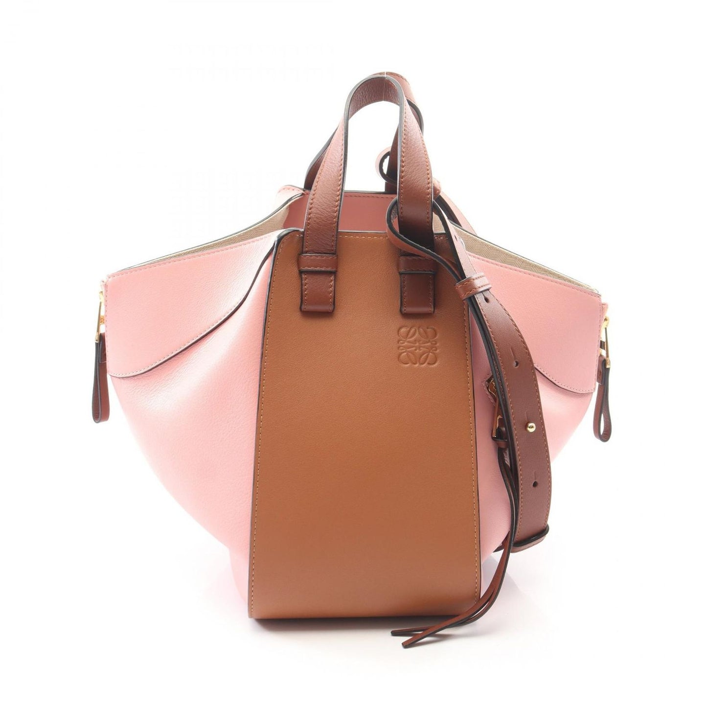 Loewe Handbag Hammock Small 2-Way Pink Brown Leather