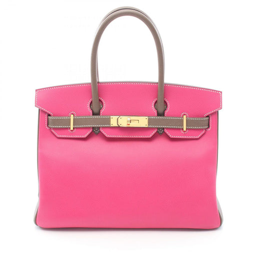 Hermes Handbag Birkin 30 Rose Tyrian Etoupe Leather