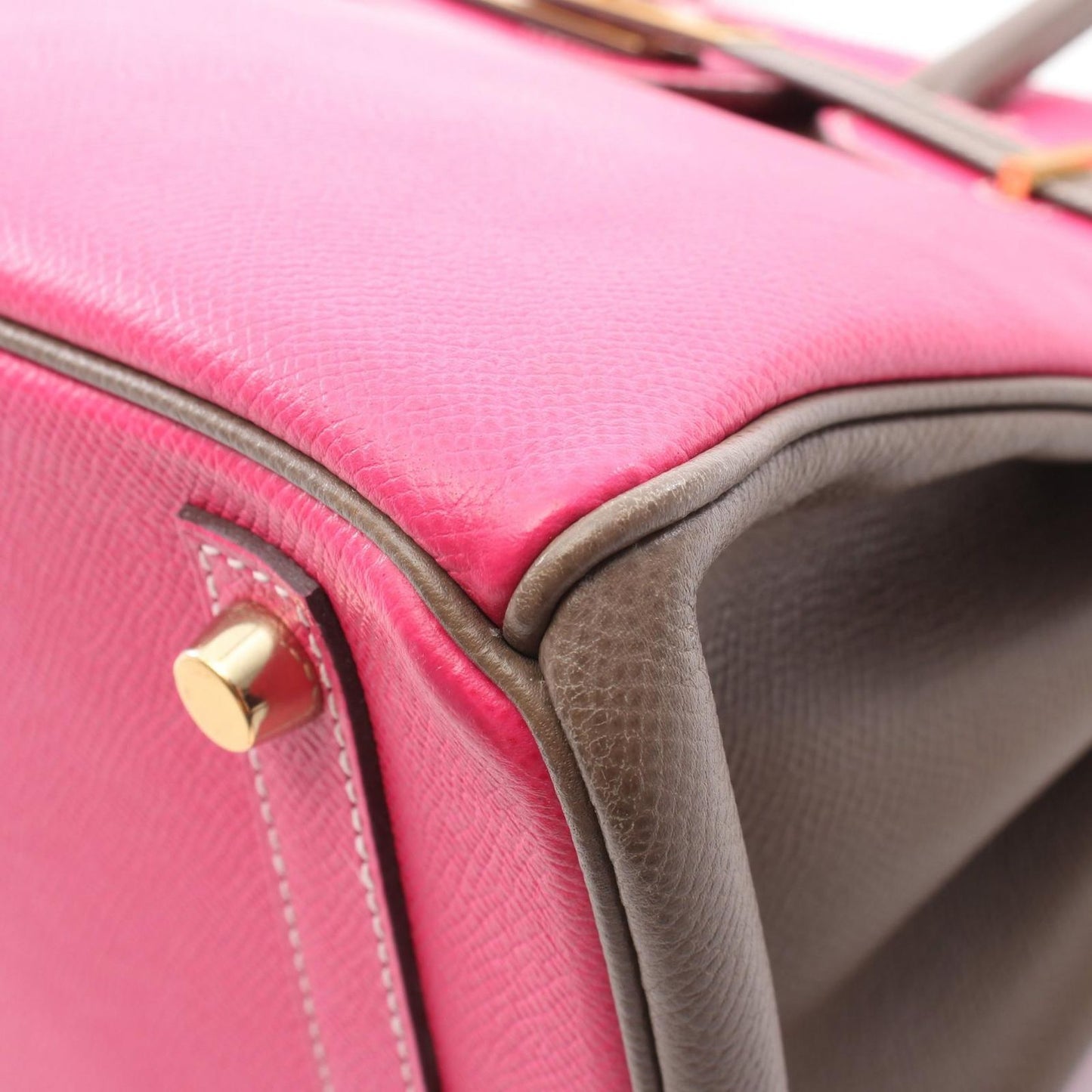 Hermes Handbag Birkin 30 Rose Tyrian Etoupe Leather — view 7