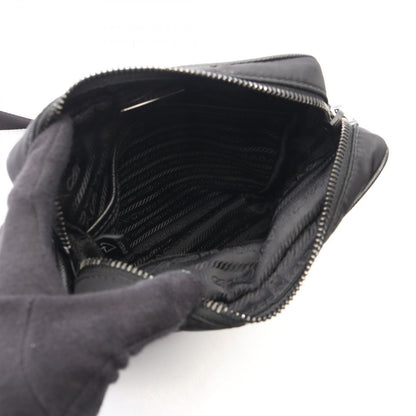 Prada Shoulder Bag Re-Nylon Black Nylon Saffiano Leather Triangle Logo — view 3