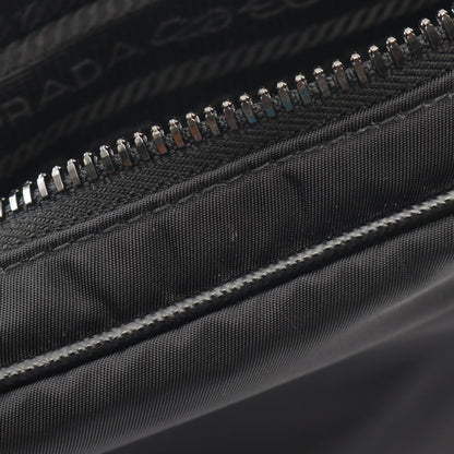 Prada Shoulder Bag Re-Nylon Black Nylon Saffiano Leather Triangle Logo — view 6