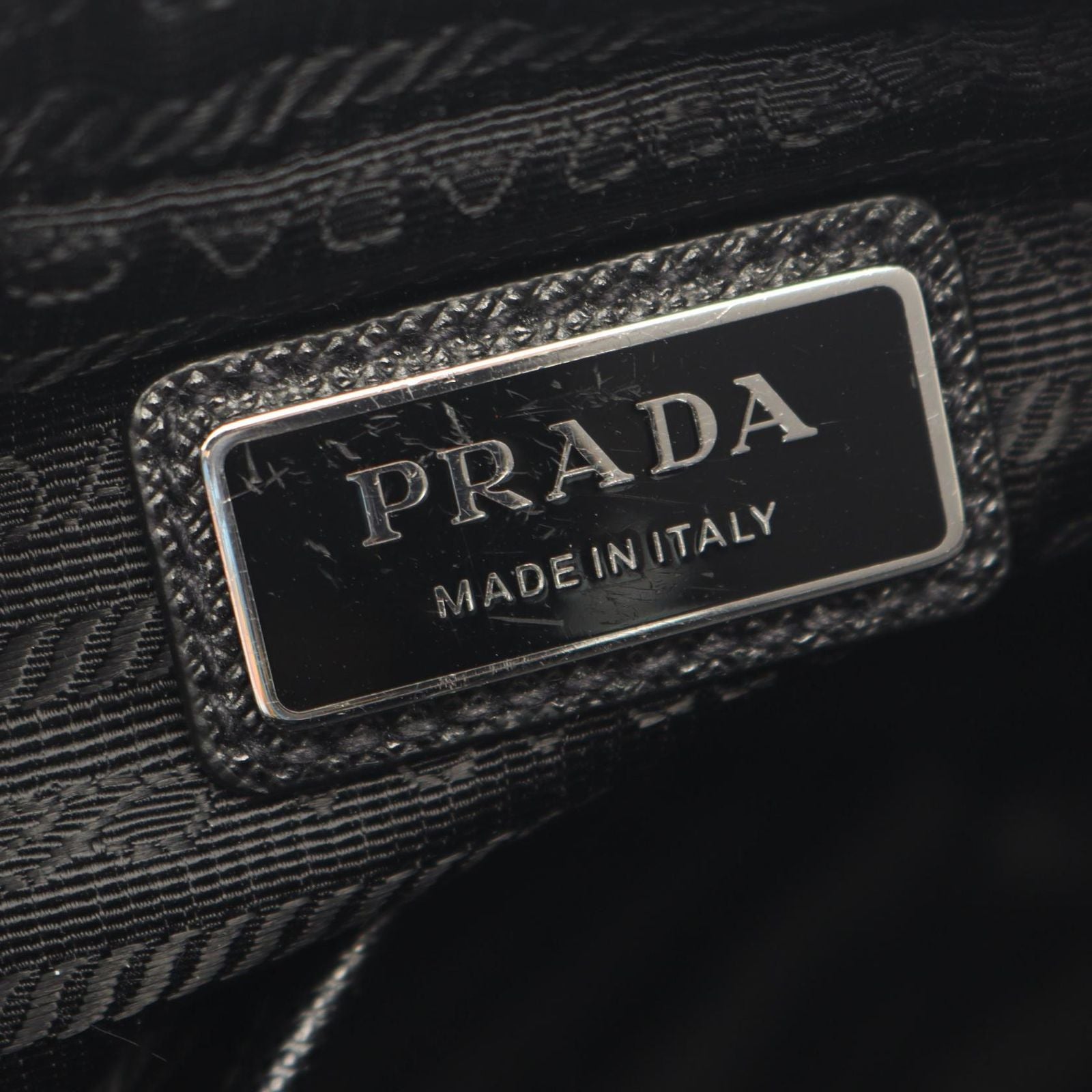 Prada Shoulder Bag Re-Nylon Black Nylon Saffiano Leather Triangle Logo — view 4