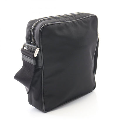 Prada Shoulder Bag Re-Nylon Black Nylon Saffiano Leather Triangle Logo — view 2