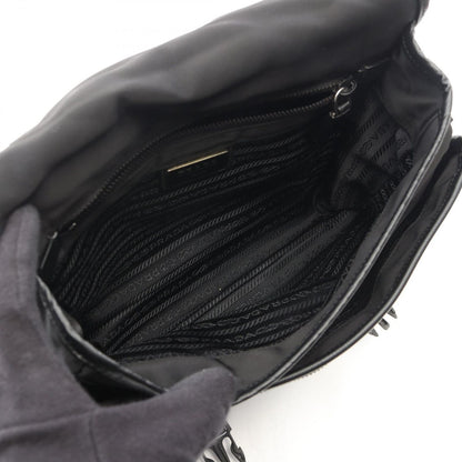 Prada Shoulder Bag Black Nylon Saffiano Leather — view 3