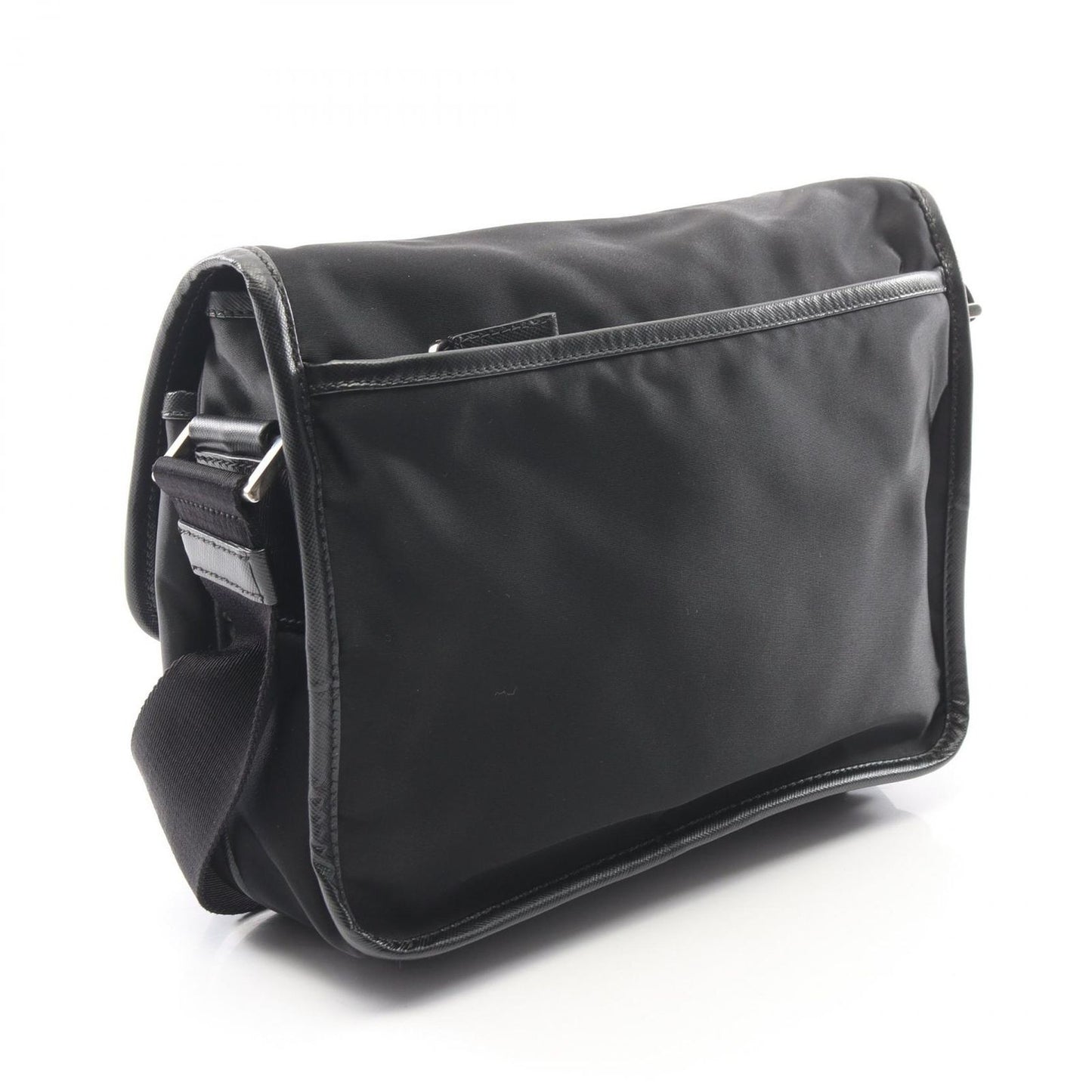Prada Shoulder Bag Black Nylon Saffiano Leather — view 2
