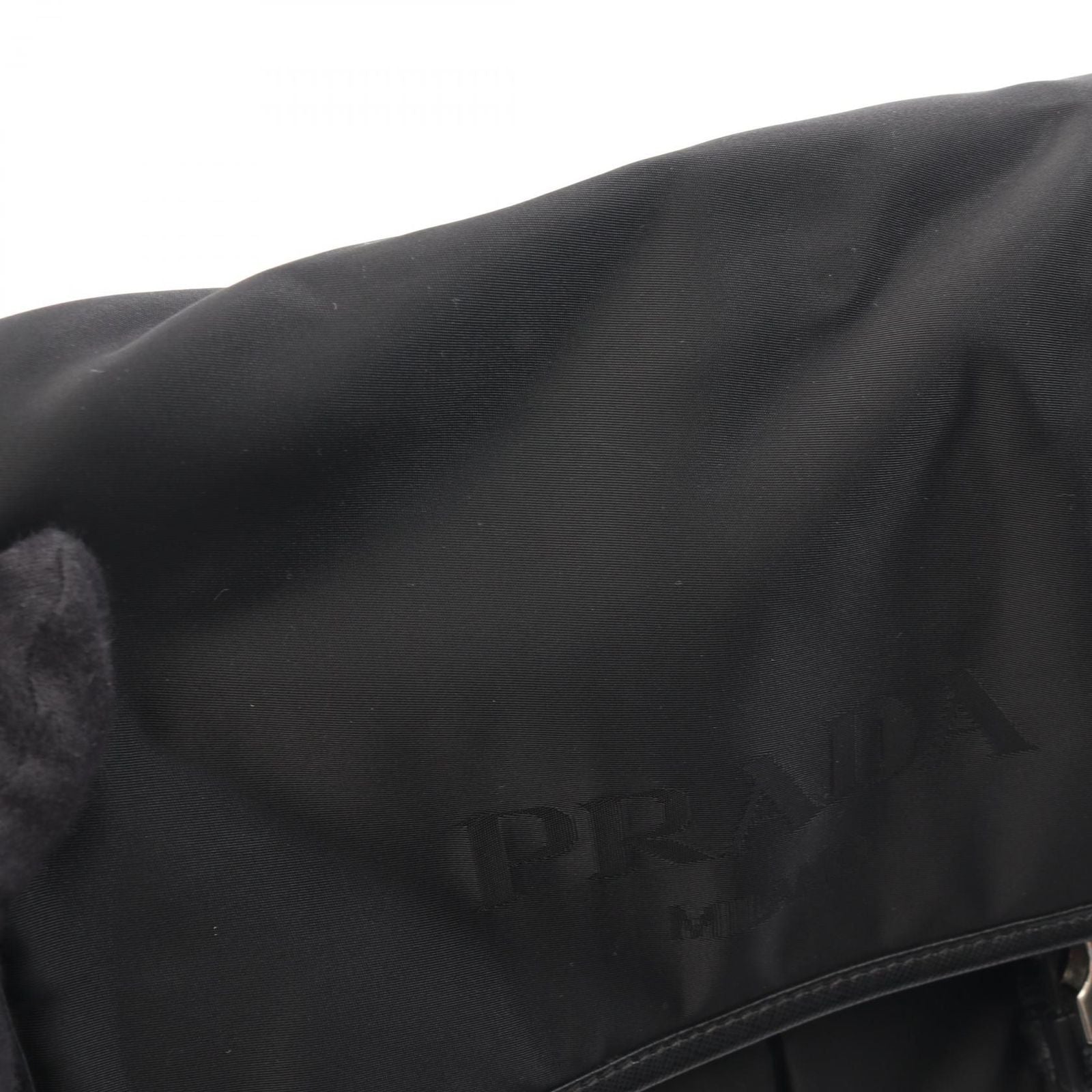 Prada Shoulder Bag Black Nylon Saffiano Leather — view 6