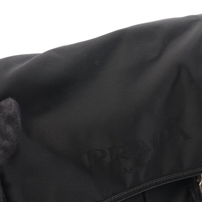 Prada Shoulder Bag Black Nylon Saffiano Leather — view 6