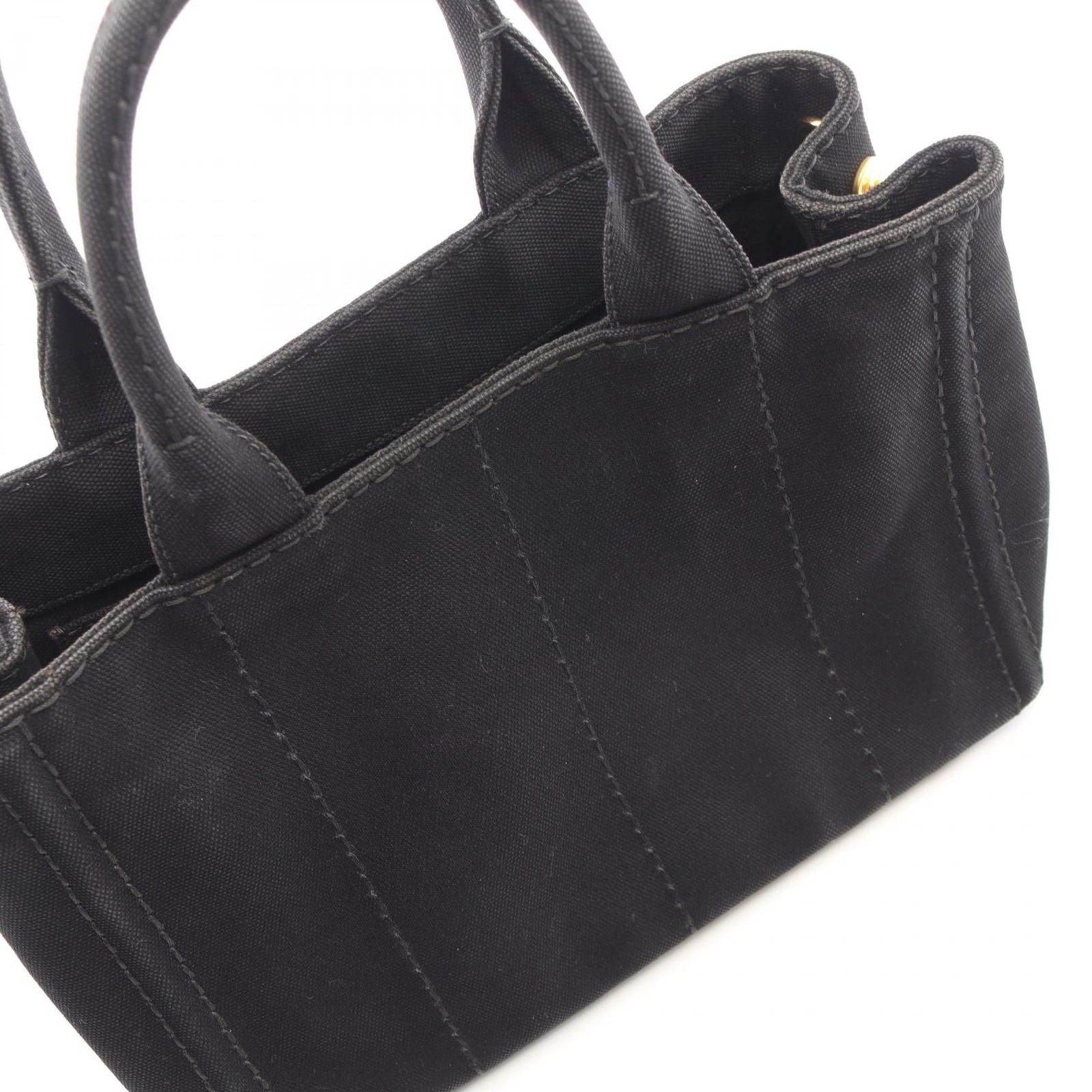 Prada Tote Canapa 2-Way Black Canvas — view 9