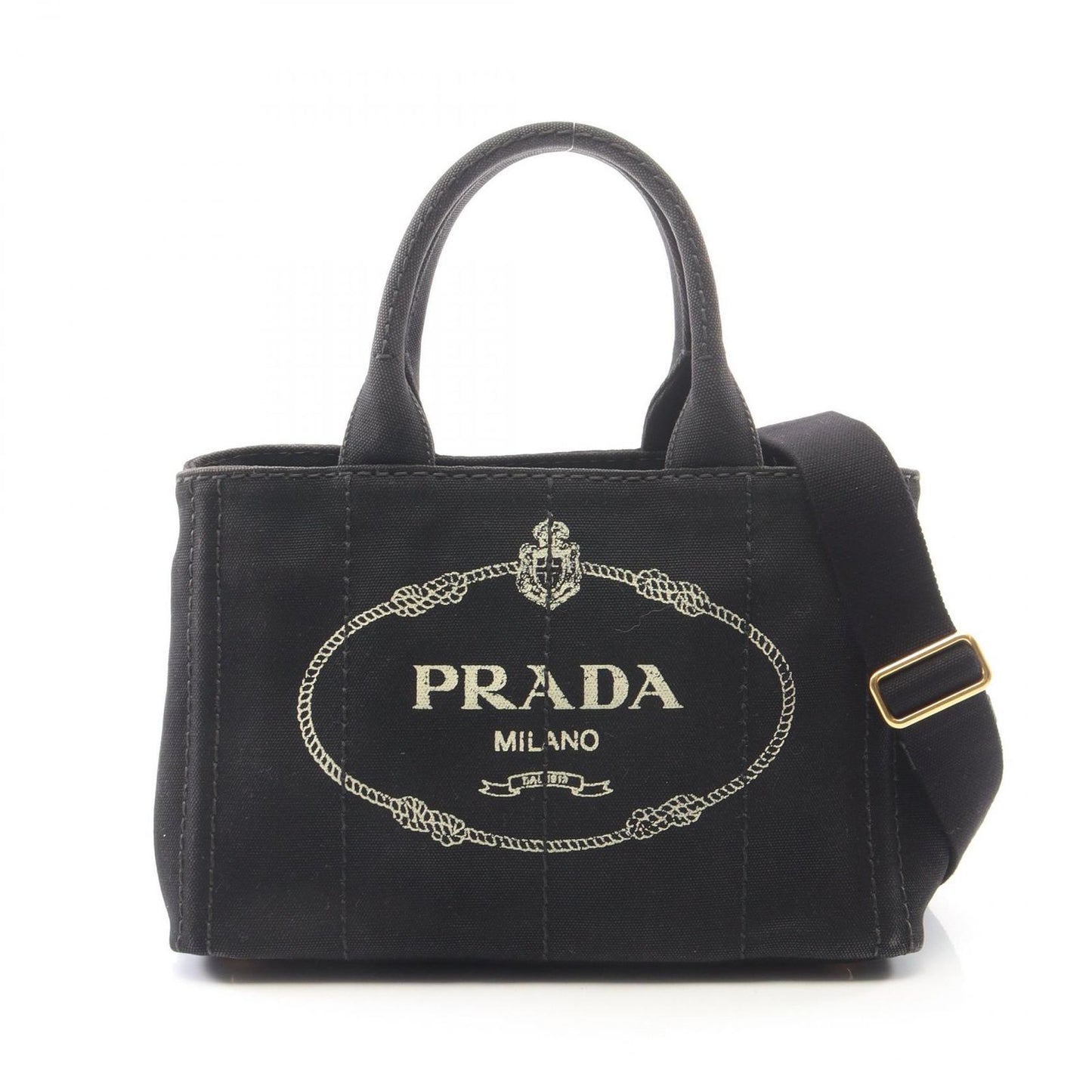 Prada Tote Canapa 2-Way Black Canvas