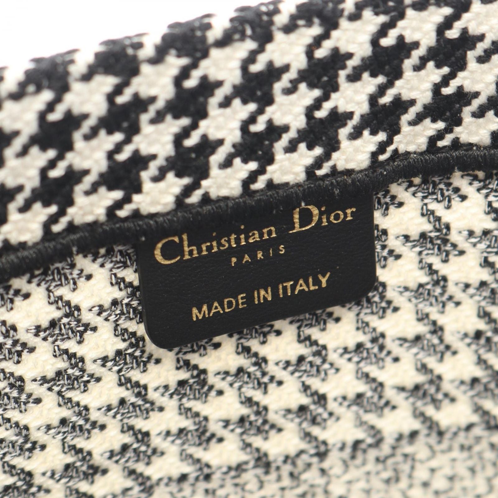 Dior Tote Book Houndstooth Black White Canvas — view 4