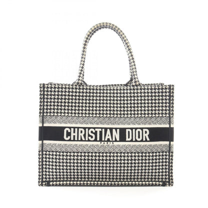 Dior Tote Book Houndstooth Black White Canvas