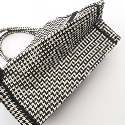 Dior Tote Book Houndstooth Black White Canvas — view 7