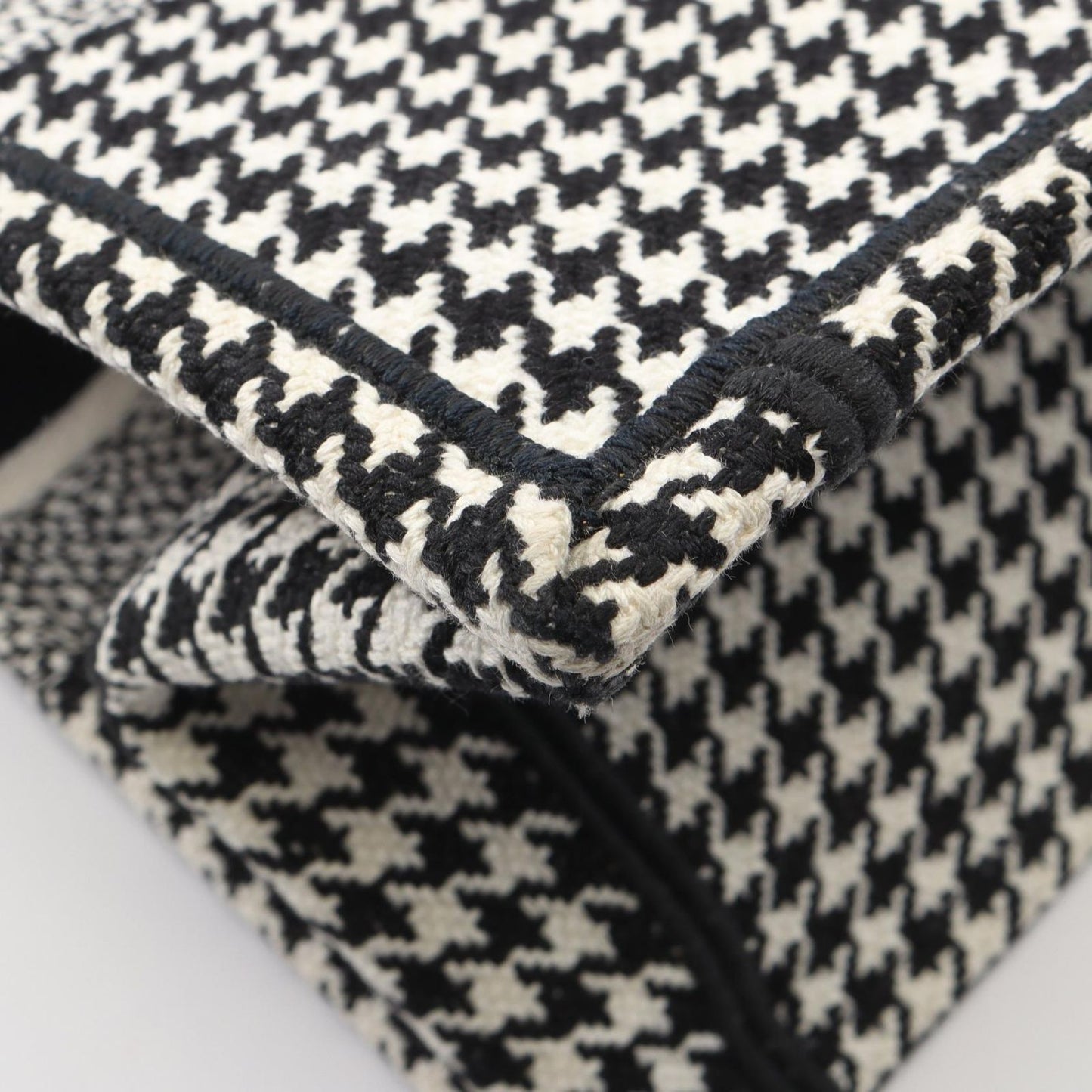 Dior Tote Book Houndstooth Black White Canvas — view 6