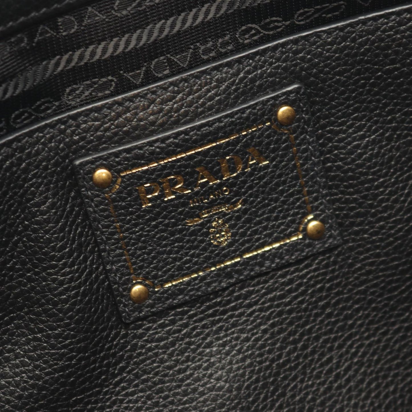 Prada Tote Vitello Phenix 2-Way Black Leather Phoenix — view 4