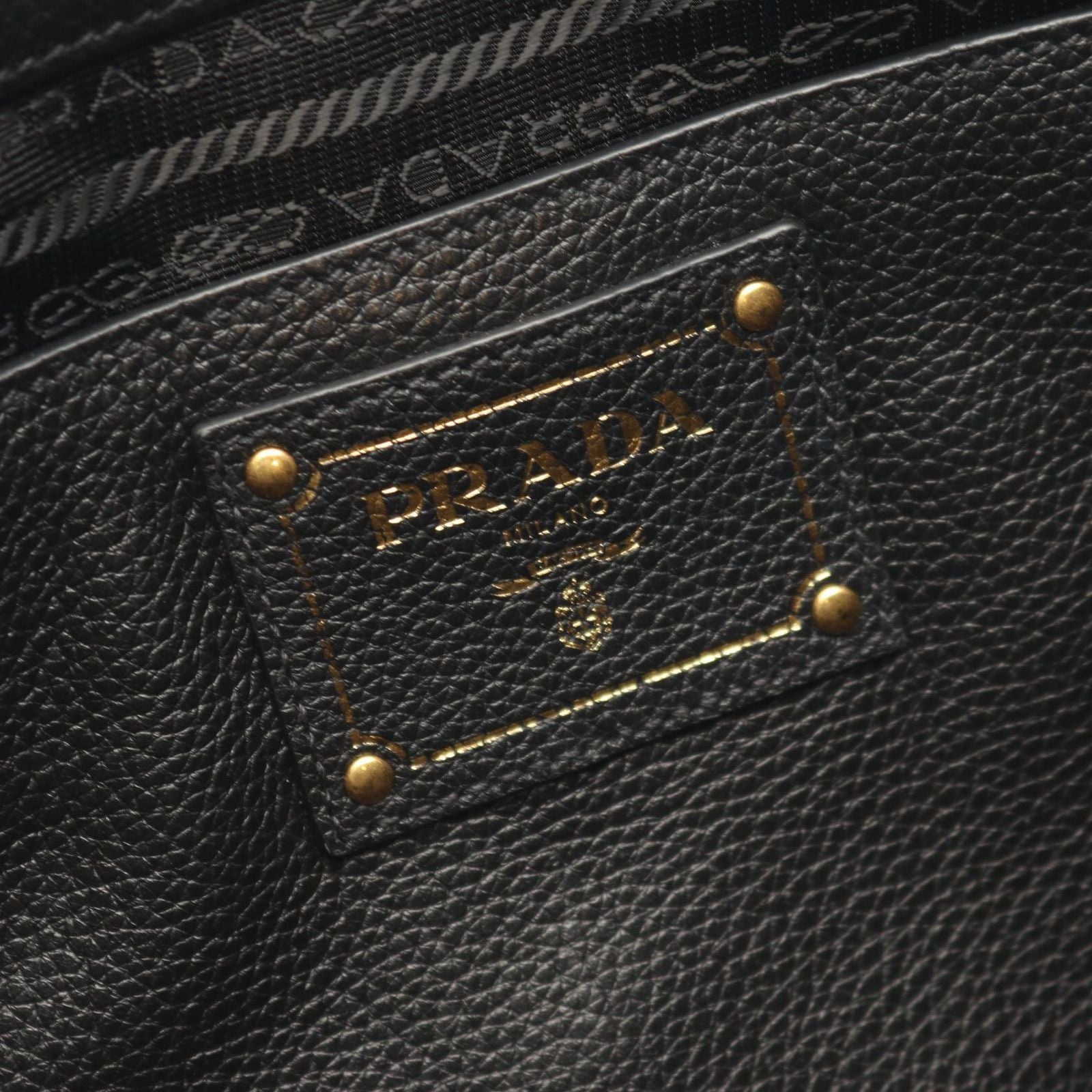 Prada Tote Vitello Phenix 2-Way Black Leather Phoenix — view 4