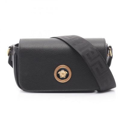 Versace Shoulder Bag Medusa Black Leather Flap