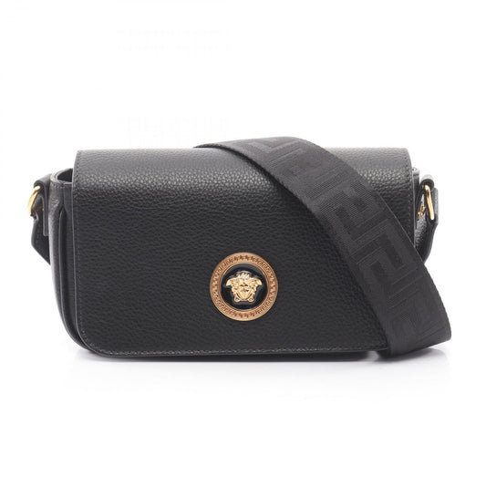 Versace Shoulder Bag Medusa Black Leather Flap