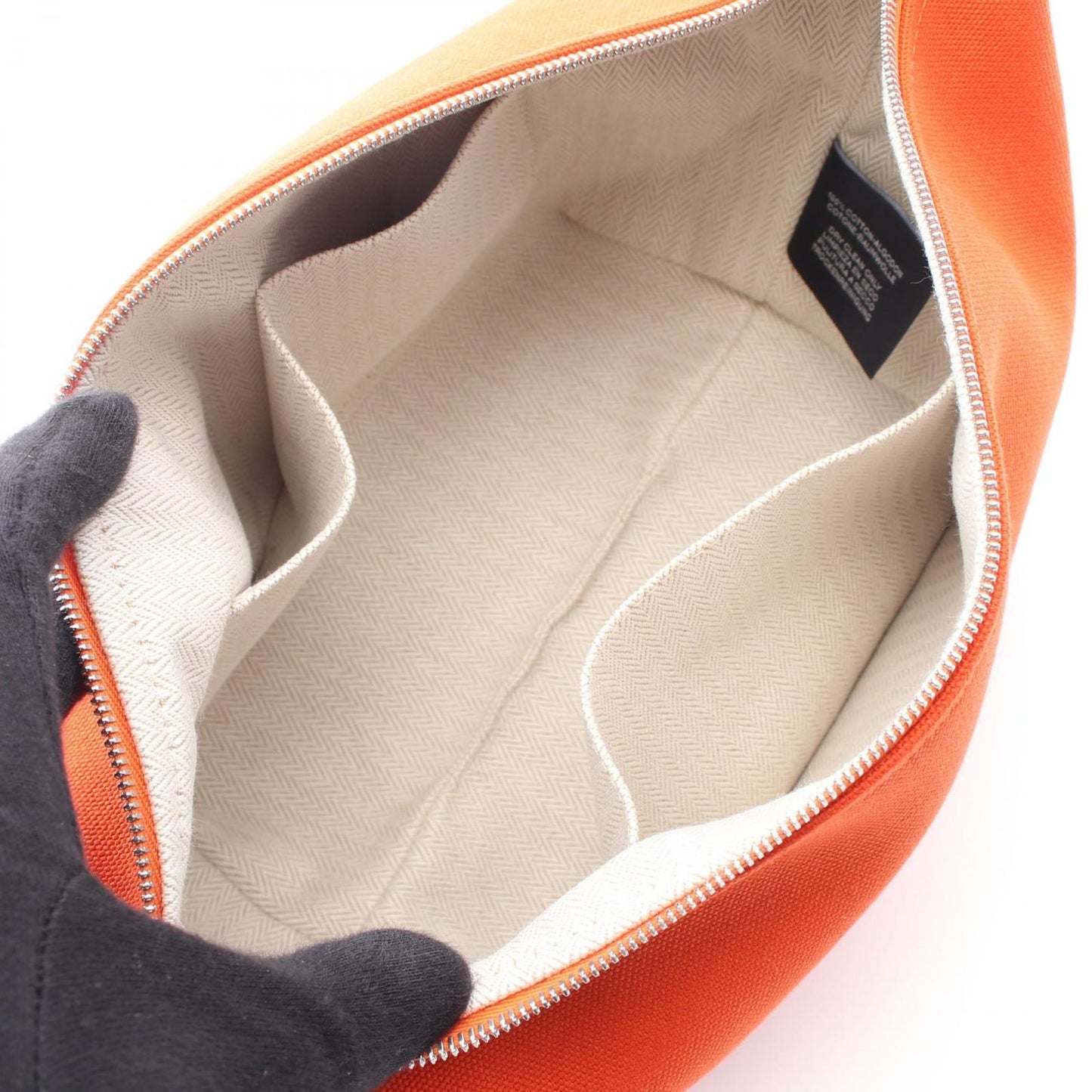 Hermes Handbag Brid-a-brac PM Orange Black Canvas Bride-a-Brac — view 3