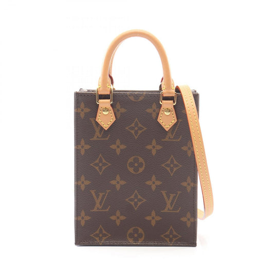 Louis Vuitton Handbag Petite Sac Plat 2-Way Canvas Leather