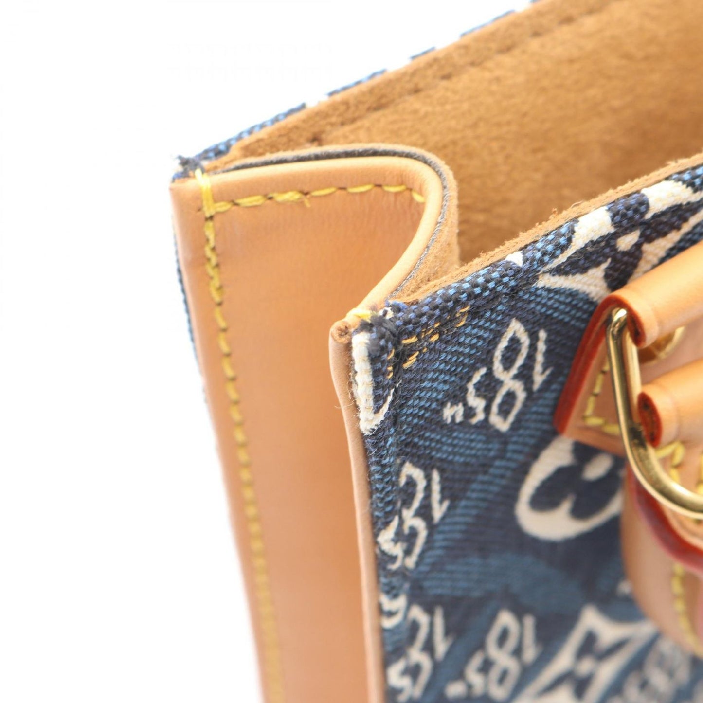 Louis Vuitton Handbag Sac Plat Since 2-Way Blue Canvas Leather Petite — view 9