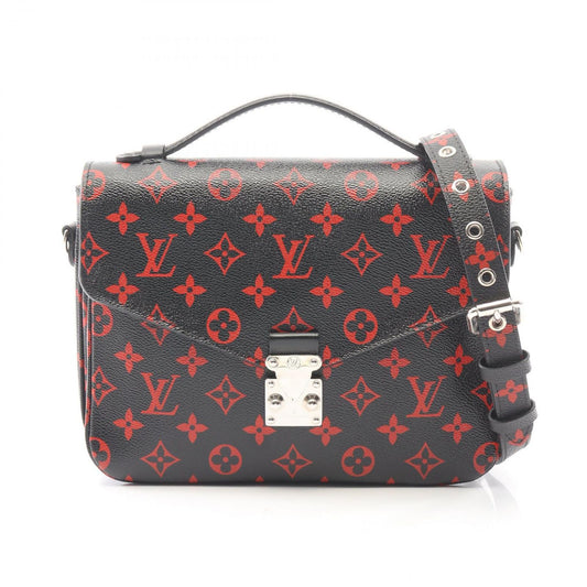 Louis Vuitton Handbag Pochette Metis MM 2-Way Noir Canvas Leather