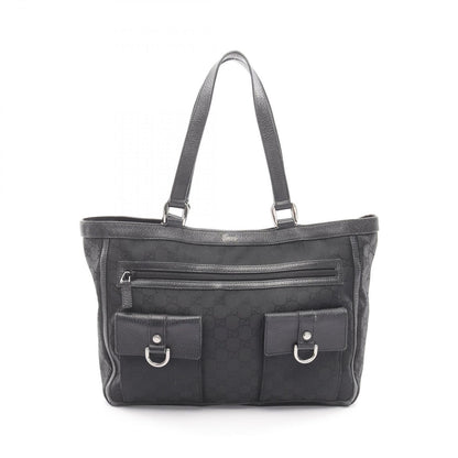 Gucci Tote Abbey GG Pattern Black Nylon Leather
