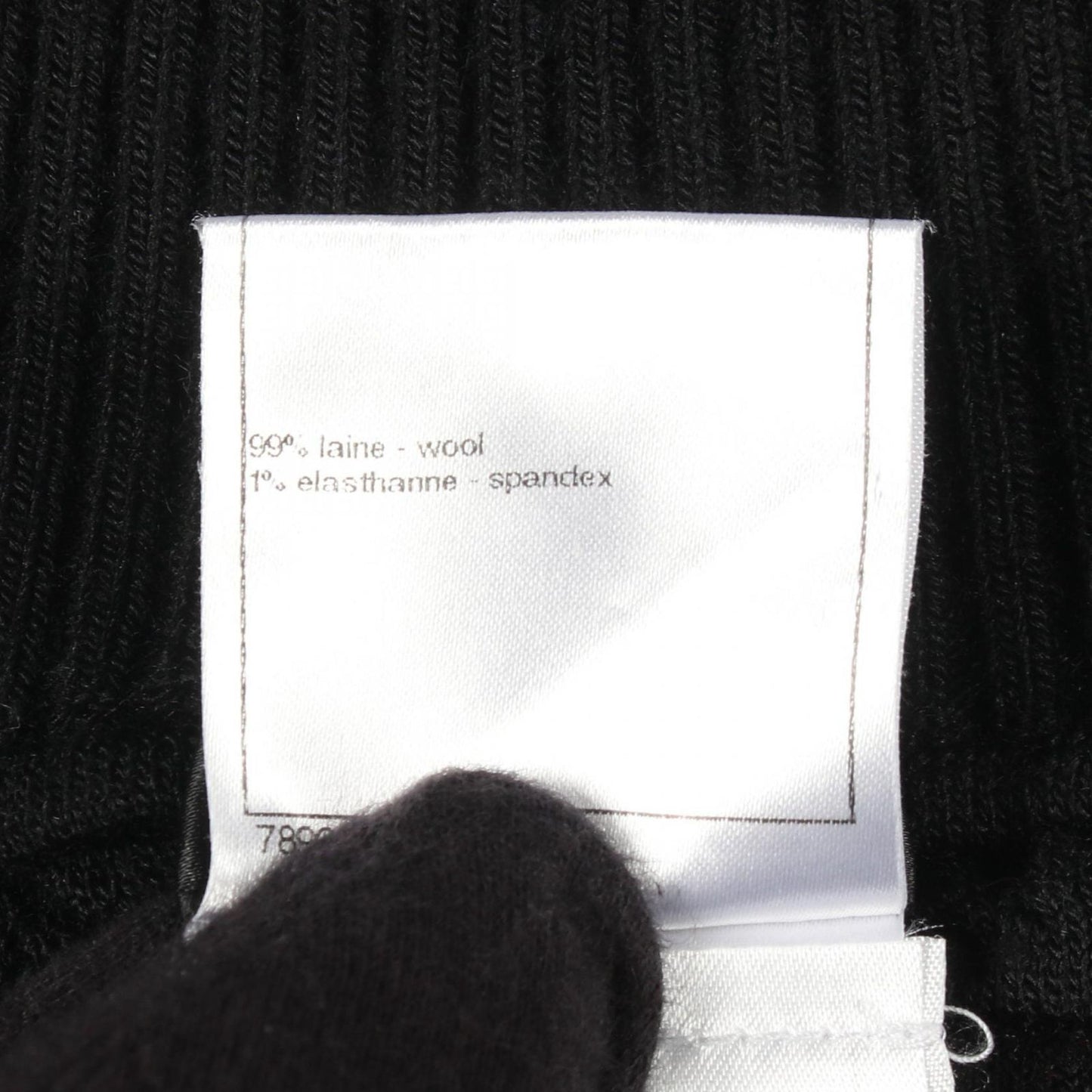 Chanel Skirt CC Logo Button Knit Black Wool — view 4