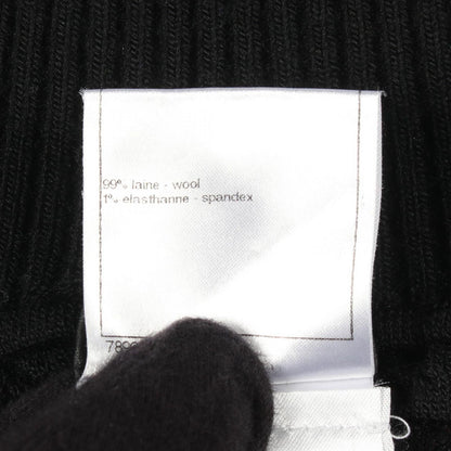 Chanel Skirt CC Logo Button Knit Black Wool — view 4