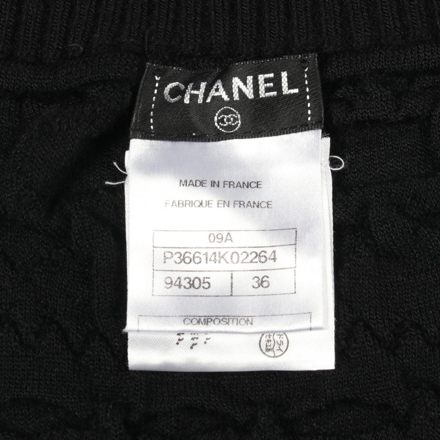 Chanel Skirt CC Logo Button Knit Black Wool — view 3