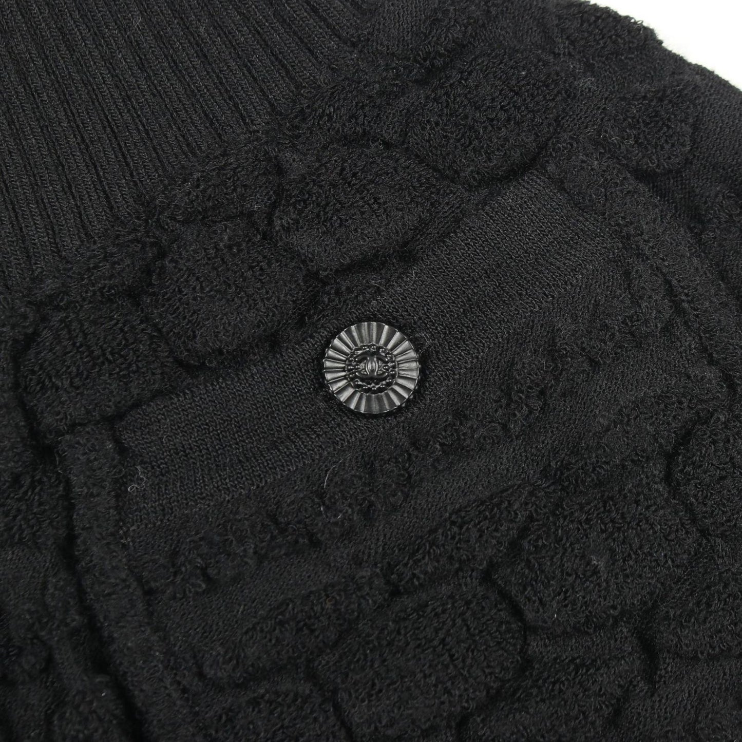 Chanel Skirt CC Logo Button Knit Black Wool — view 6