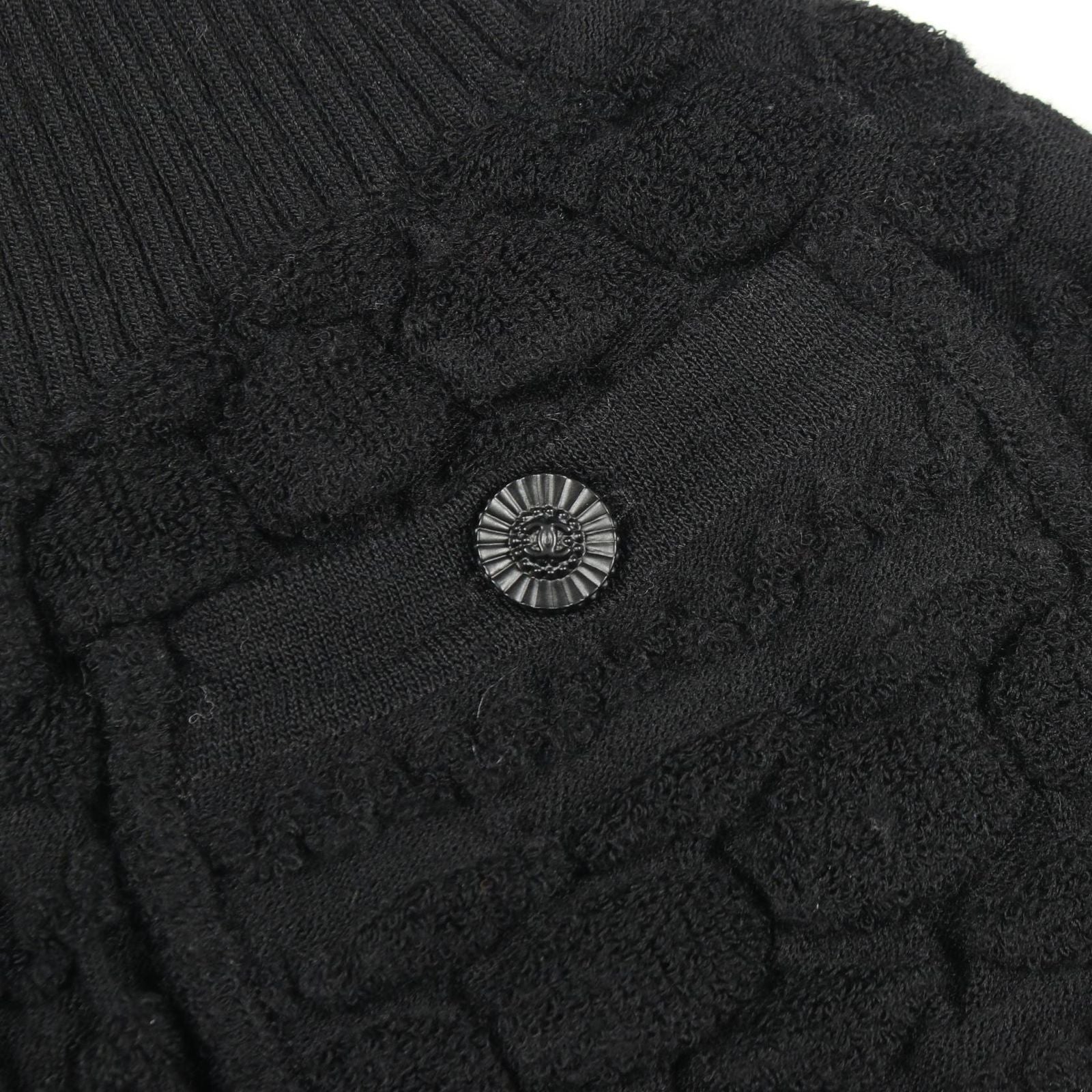 Chanel Skirt CC Logo Button Knit Black Wool — view 6