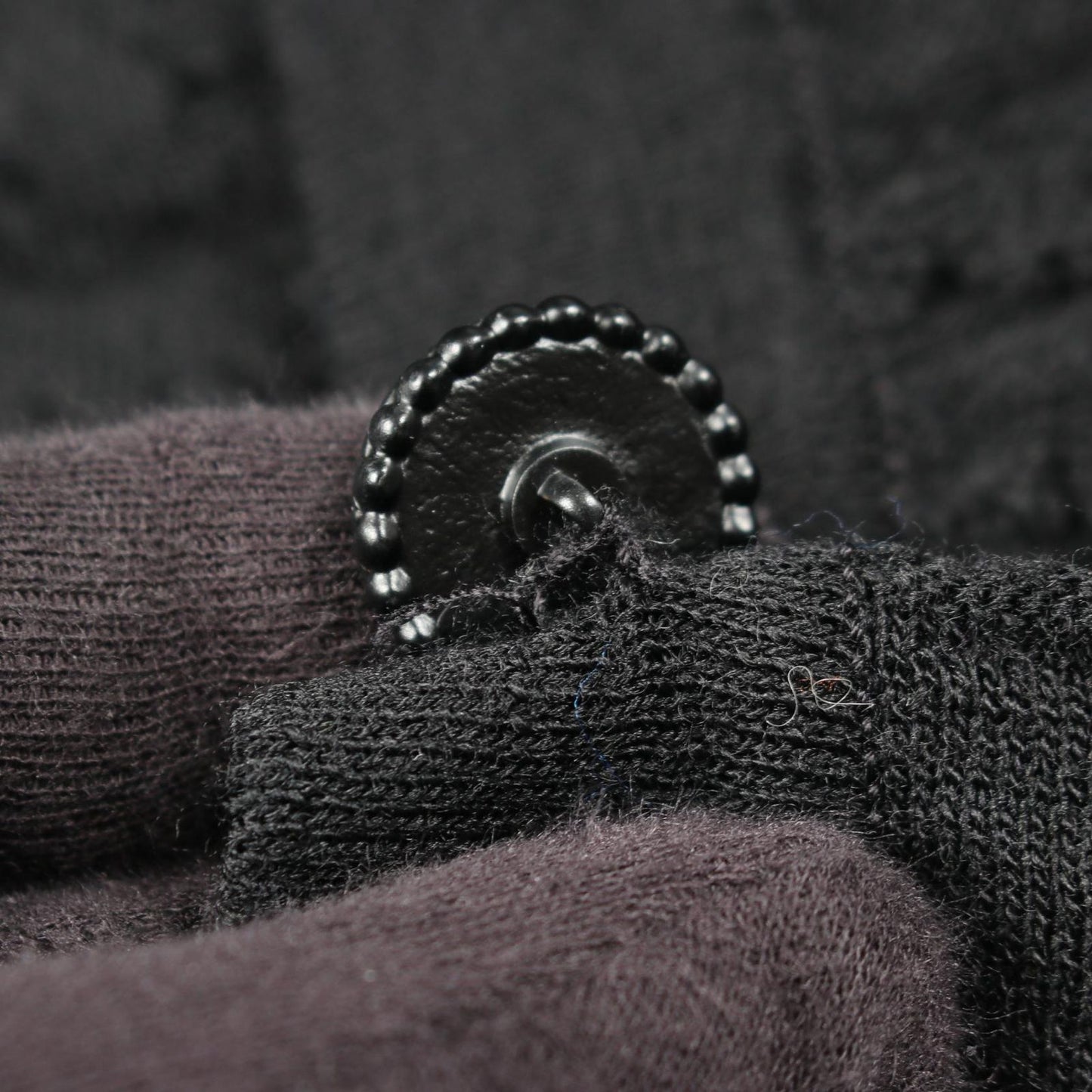 Chanel Skirt CC Logo Button Knit Black Wool — view 5