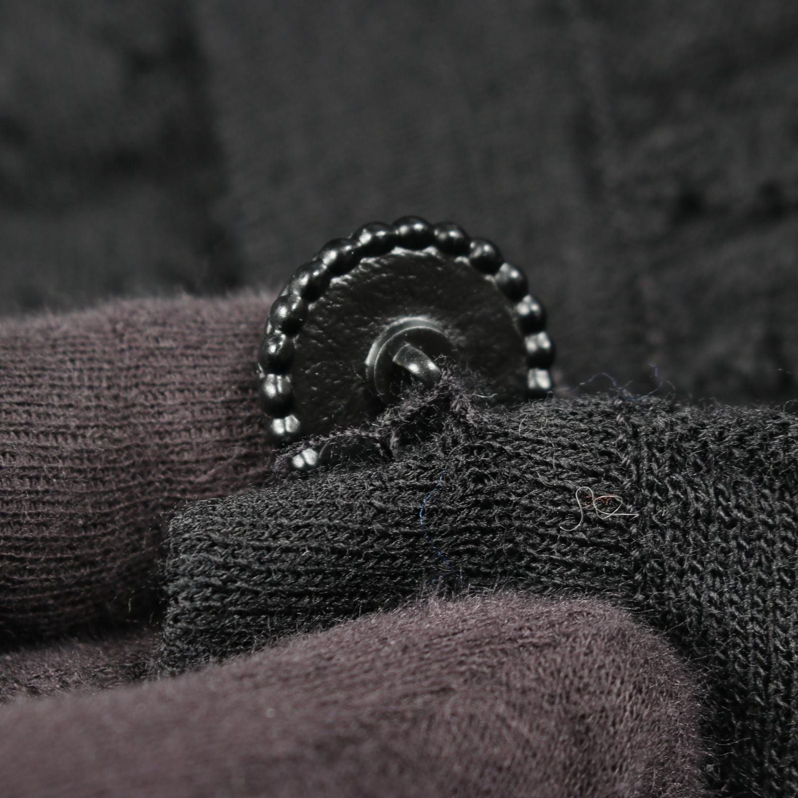 Chanel Skirt CC Logo Button Knit Black Wool — view 5