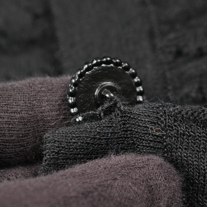 Chanel Skirt CC Logo Button Knit Black Wool — view 5