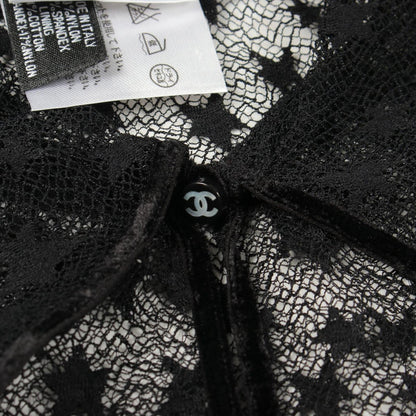 Chanel Blouse Lace Short Sleeve Black — view 6