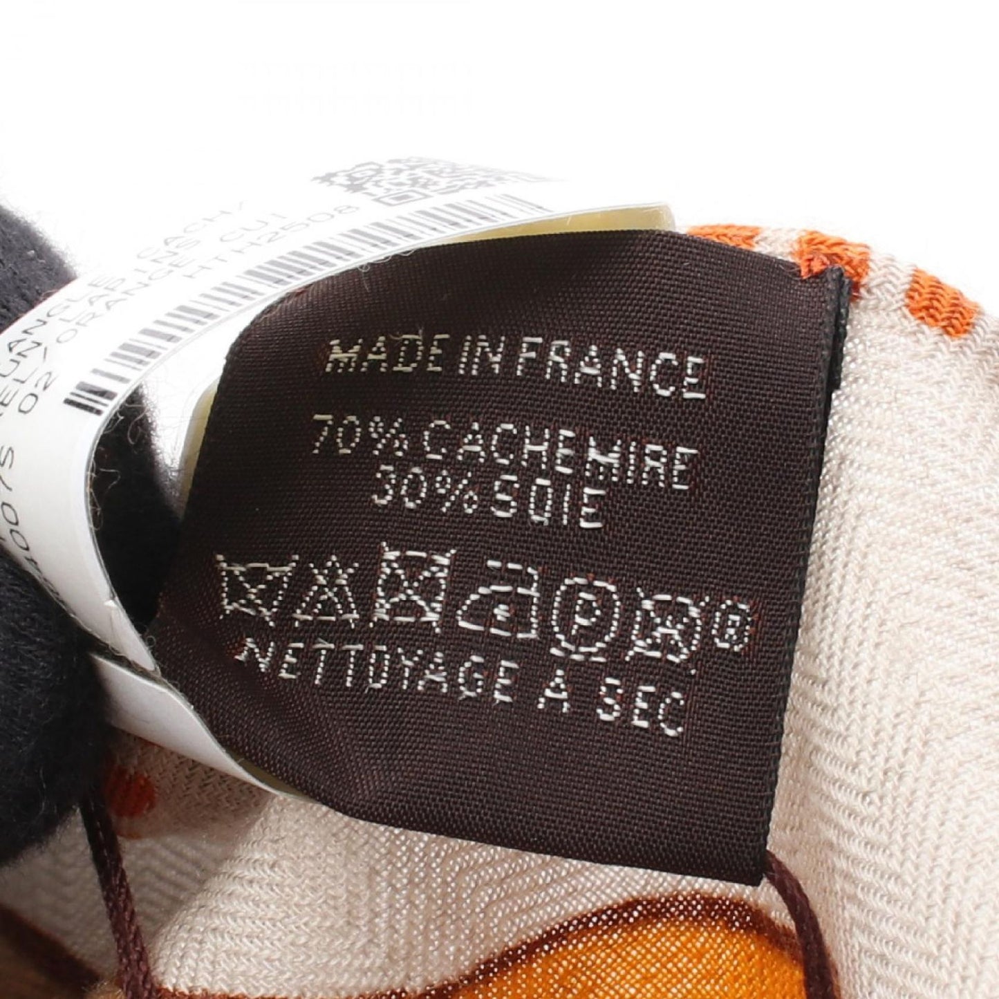 Hermes Shawl Triangle Jean Mille ET UN Lapins Natural Orange Cui Blue Cles Silk — view 4