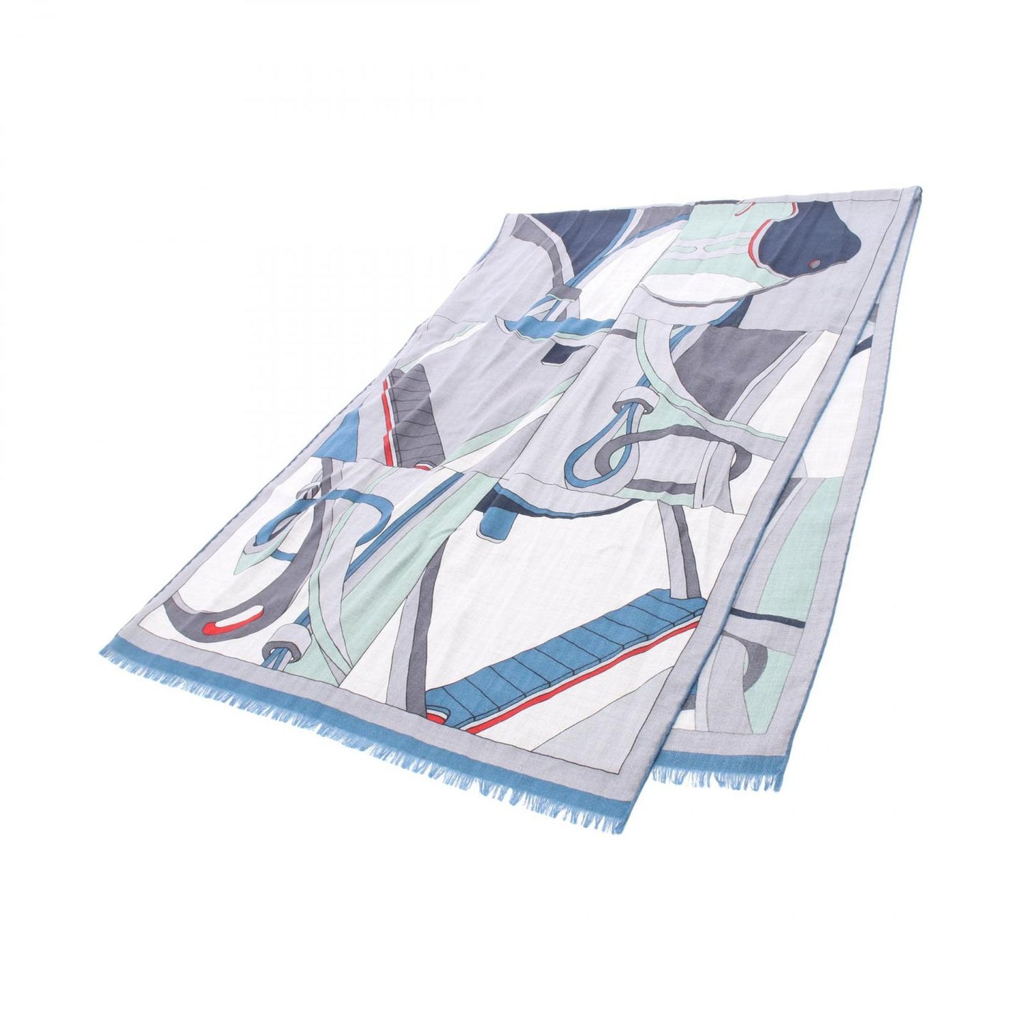 Hermes Shawl Rectangle Selle en Desordre Silk Scarf — view 5