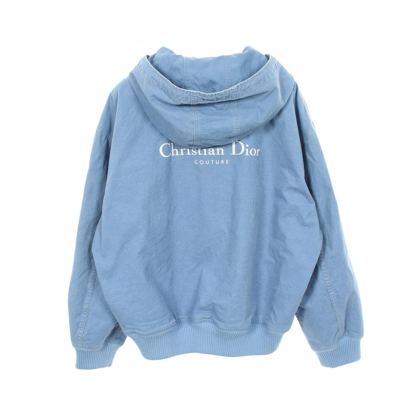 Dior Denim Jacket Logo Embroidery Hoodie Blue — view 2