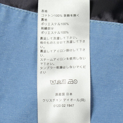 Dior Denim Jacket Logo Embroidery Hoodie Blue — view 4