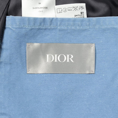 Dior Denim Jacket Logo Embroidery Hoodie Blue — view 3