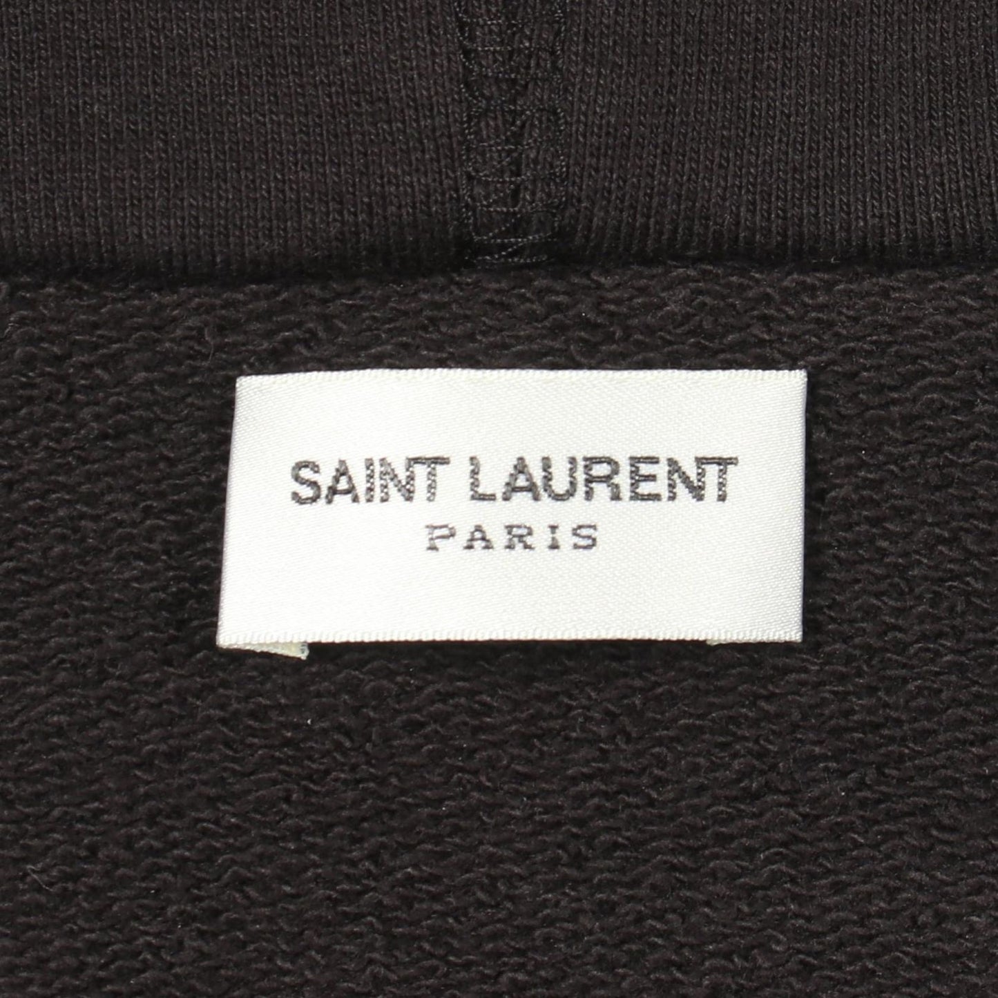 Saint Laurent Paris Hoodie Leather Switch Cotton Top — view 3