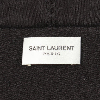 Saint Laurent Paris Hoodie Leather Switch Cotton Top — view 3