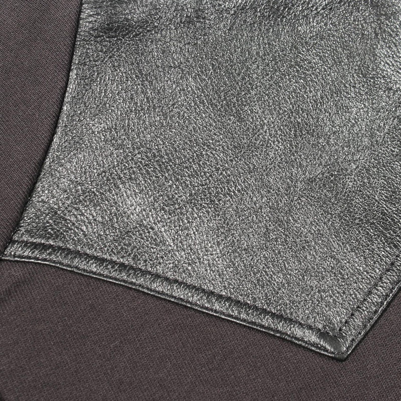 Saint Laurent Paris Hoodie Leather Switch Cotton Top — view 6