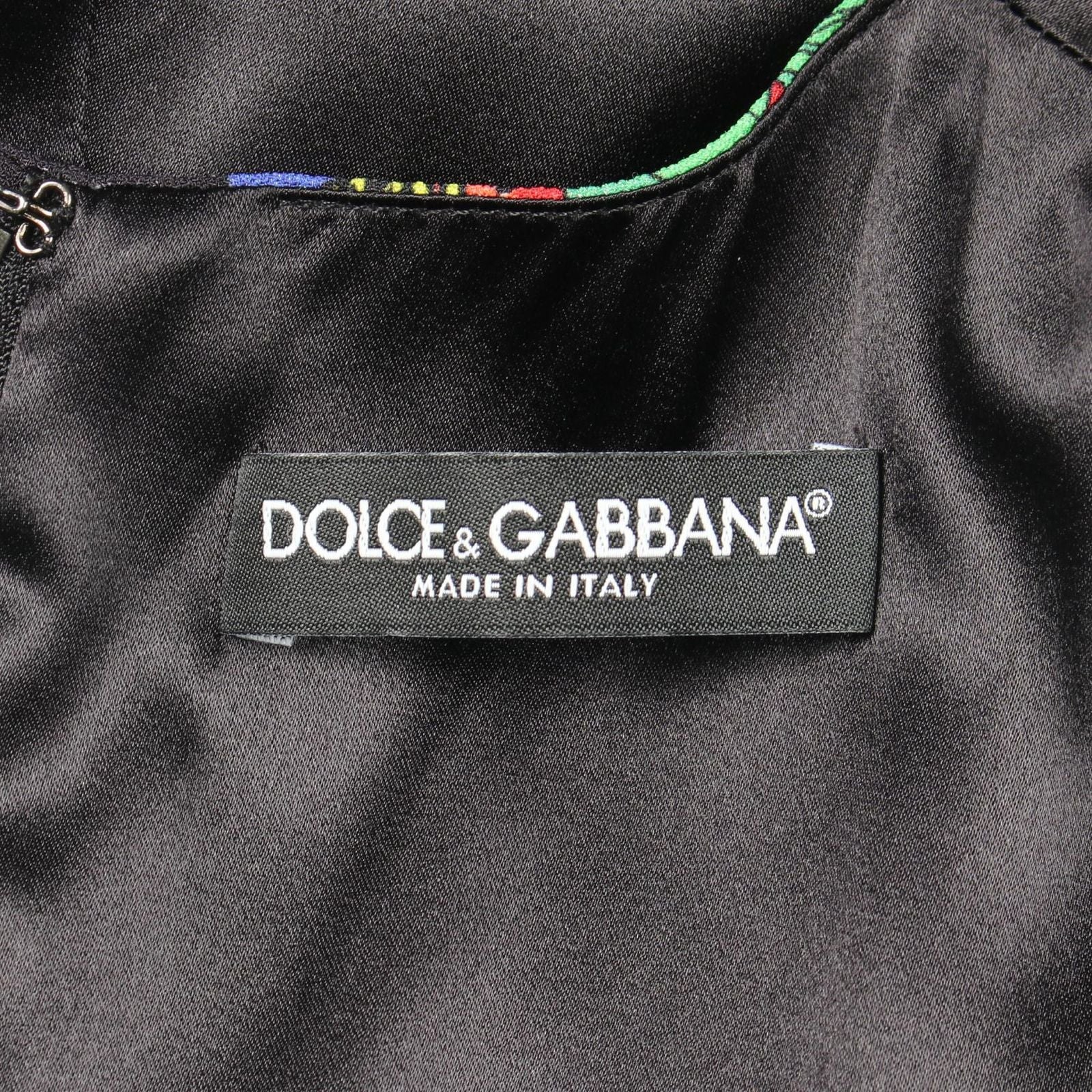Dolce & Gabbana Dress Tomato Can Pattern Long Sleeve Rayon — view 3