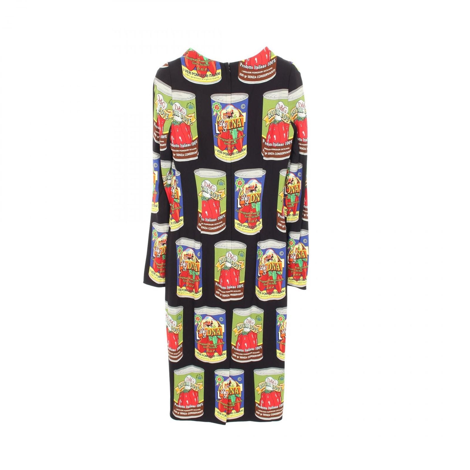Dolce & Gabbana Dress Tomato Can Pattern Long Sleeve Rayon — view 2