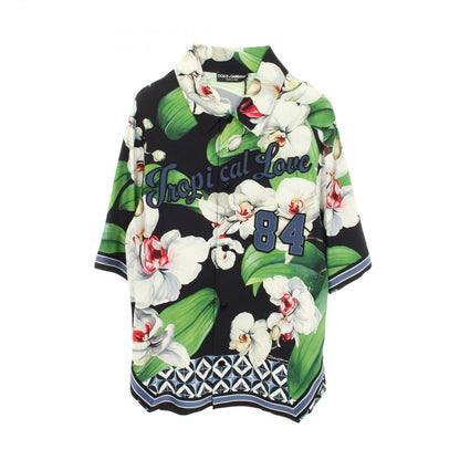Dolce & Gabbana Tropical Print Floral Short Sleeve Rayon Shirt