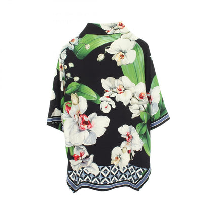 Dolce & Gabbana Tropical Print Floral Short Sleeve Rayon Shirt — view 2