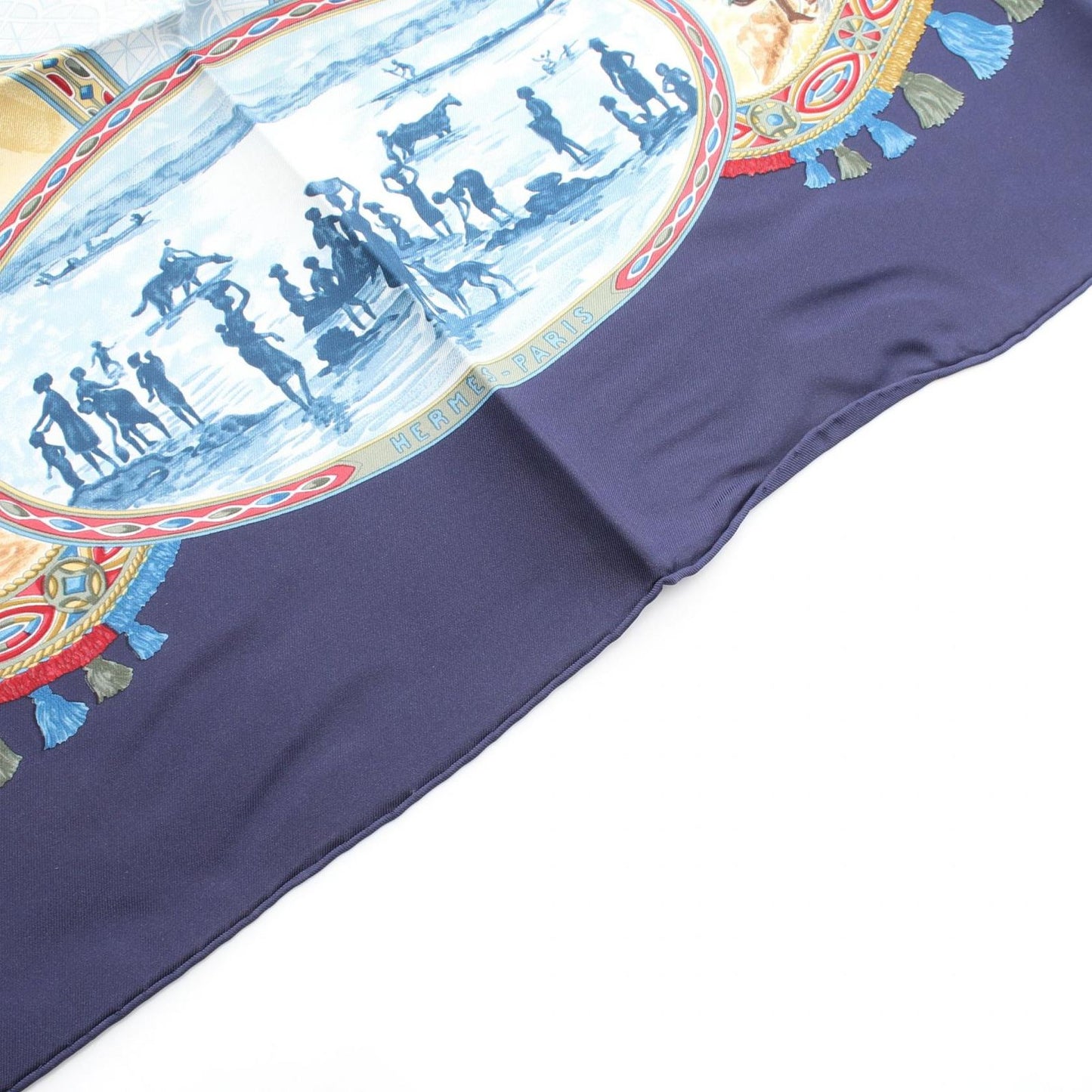 Hermes Scarf Carre 90 Cavaliers Peuls Navy Silk — view 4